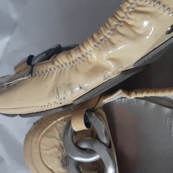 Prada Ballet Flat Yellow  Patent Leather Driving Shoe sz 36 - Picture 11 of 11